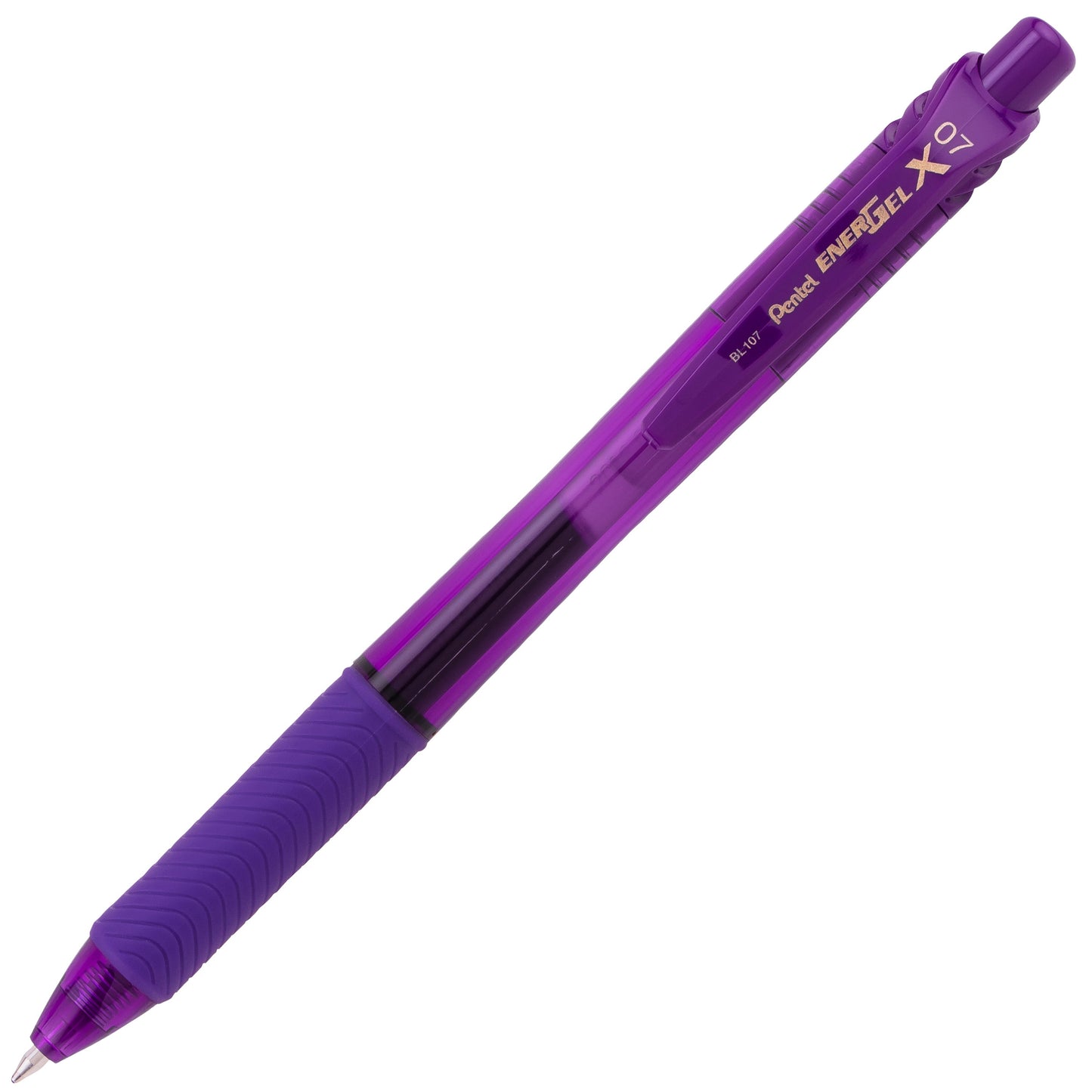 Pentel EnerGel-X Retractable Liquid Gel Pen, (0.7mm) Metal Tip, Medium Line, Violet Ink (BL107-V)