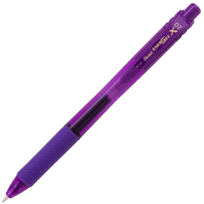 Pentel EnerGel-X Retractable Liquid Gel Pen, (0.7mm) Metal Tip, Medium Line, Violet Ink (BL107-V)