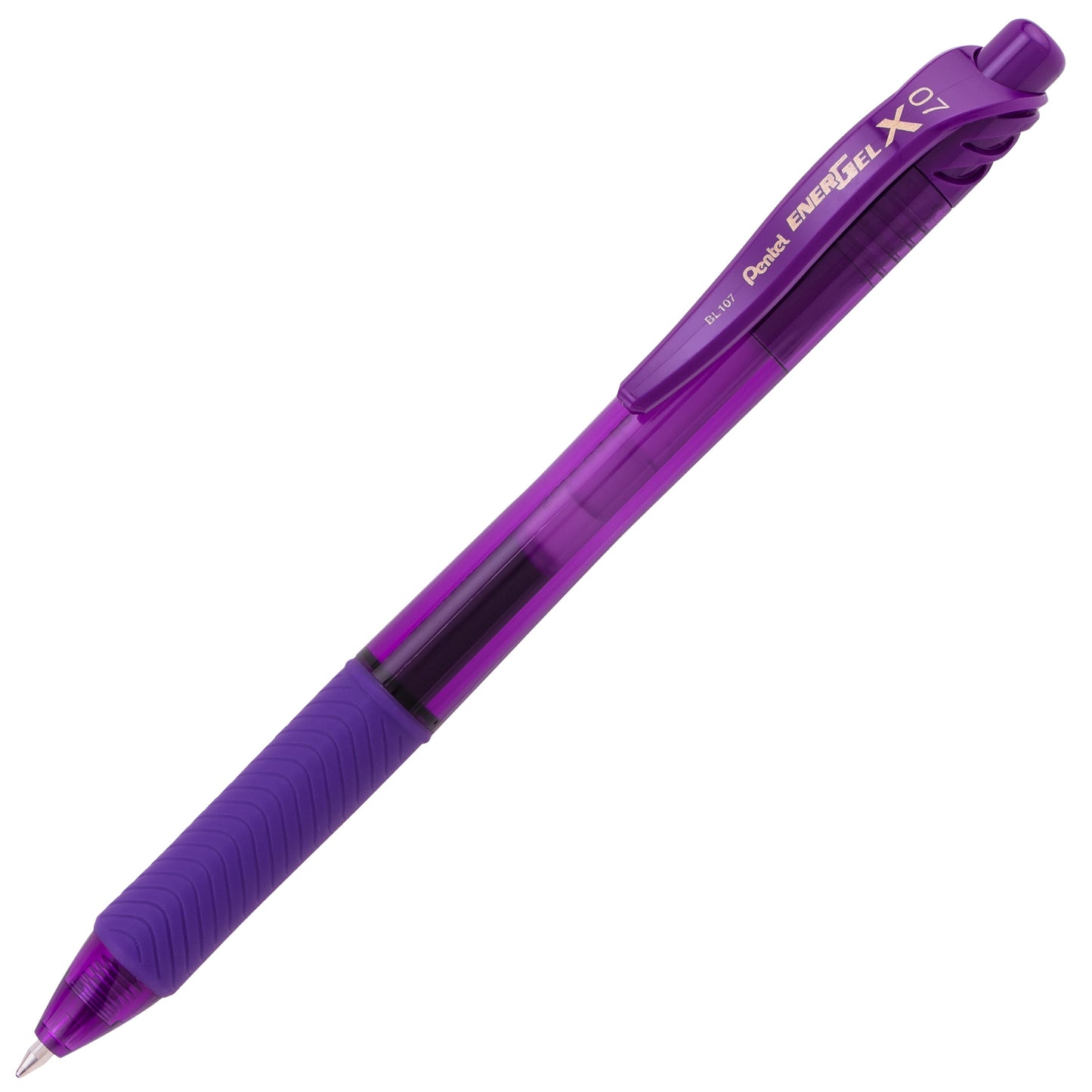 Pentel EnerGel-X Retractable Liquid Gel Pen, (0.7mm) Metal Tip, Medium Line, Violet Ink (BL107-V)