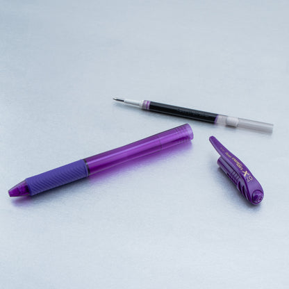 Pentel EnerGel-X Retractable Liquid Gel Pen, (0.7mm) Metal Tip, Medium Line, Violet Ink (BL107-V)