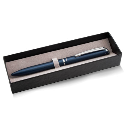 Pentel EnerGel Style Gel Pen, (0.7mm) Medium Line, Dark Blue barrel, Black Ink, Gift Box w/ Belly Band (BL2007CABX)