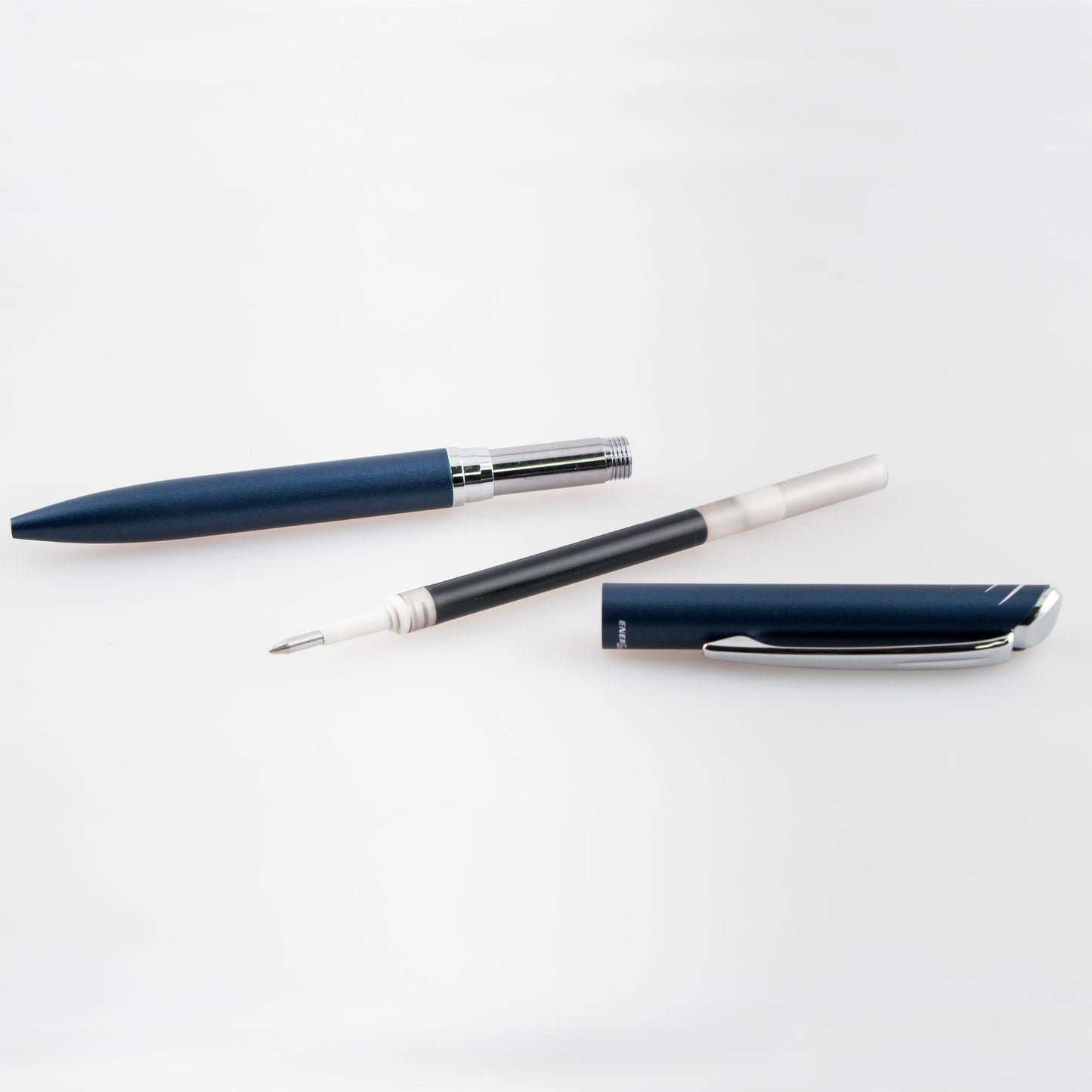Pentel EnerGel Style Gel Pen, (0.7mm) Medium Line, Dark Blue barrel, Black Ink, Gift Box w/ Belly Band (BL2007CABX)