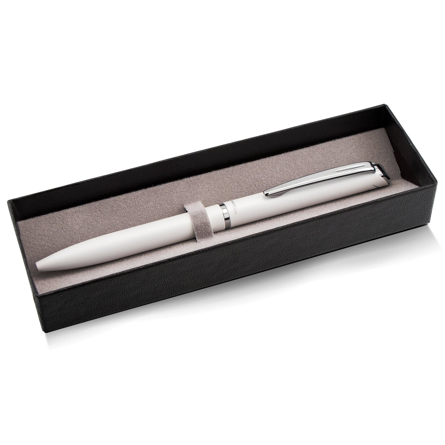 Pentel EnerGel Style Gel Pen, (0.7mm) Medium Line, White barrel, Black Ink, Gift Box w/ Belly Band (BL2007WABX)