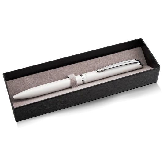 Pentel EnerGel Style Gel Pen, (0.7mm) Medium Line, White barrel, Black Ink, Gift Box w/ Belly Band (BL2007WABX), 24 Each