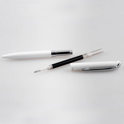 Pentel EnerGel Style Gel Pen, (0.7mm) Medium Line, White barrel, Black Ink, Gift Box w/ Belly Band (BL2007WABX)