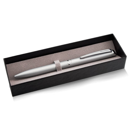 Pentel EnerGel Style Gel Pen, (0.7mm) Medium Line, Silver barrel, Black Ink, Gift Box w/ Belly Band (BL2007ZABX), 24 Each
