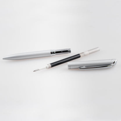 Pentel EnerGel Style Gel Pen, (0.7mm) Medium Line, Silver barrel, Black Ink, Gift Box w/ Belly Band (BL2007ZABX), 24 Each