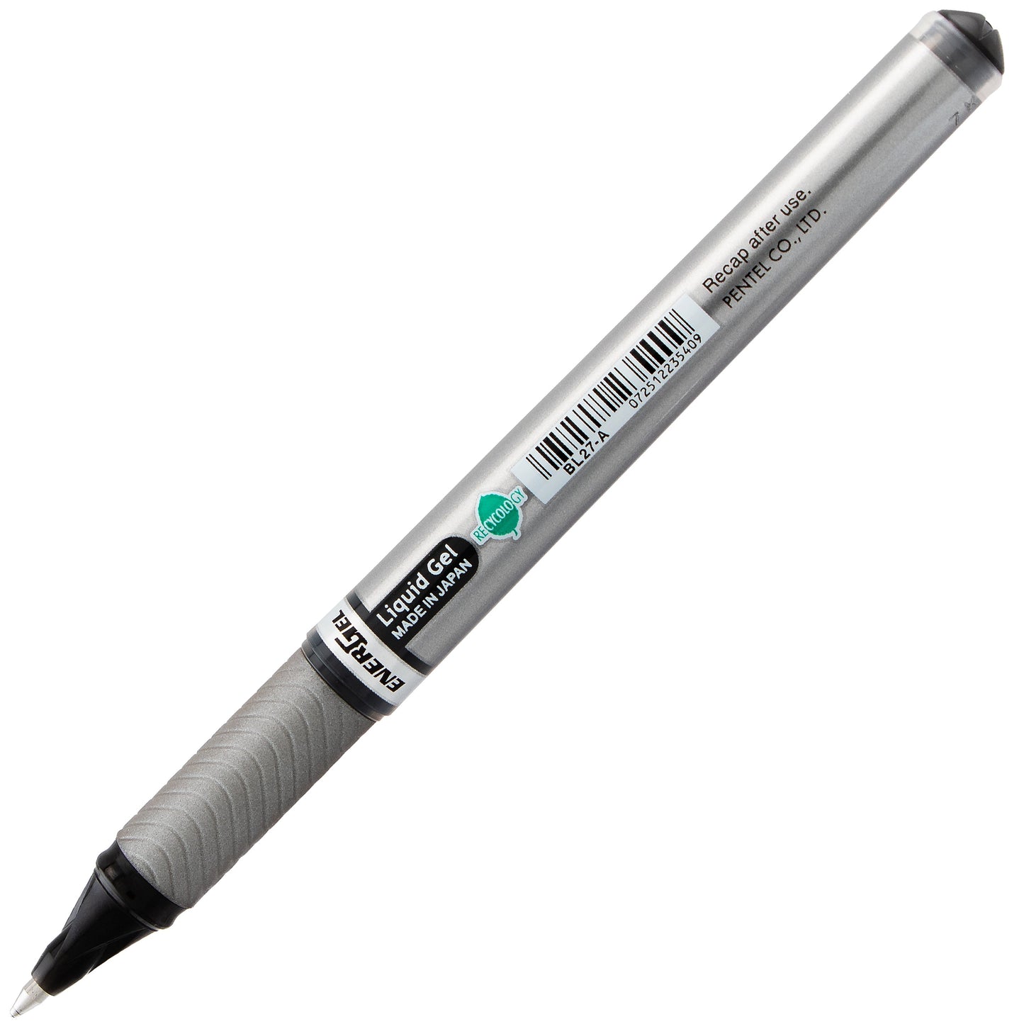 Pentel EnerGel NV Liquid Gel Pen, (0.7mm) Metal Tip, Medium Line Capped, Black Ink (BL27-A)