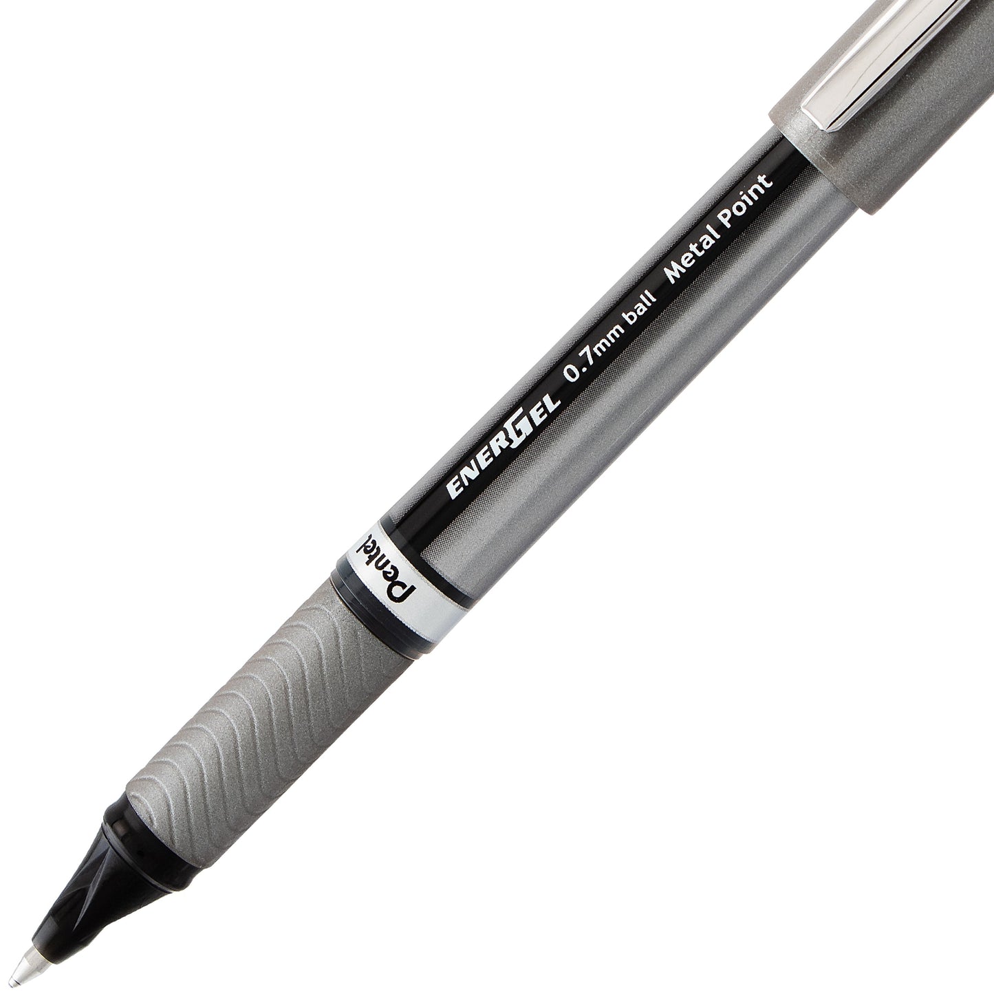 Pentel EnerGel NV Liquid Gel Pen, (0.7mm) Metal Tip, Medium Line Capped, Black Ink (BL27-A)