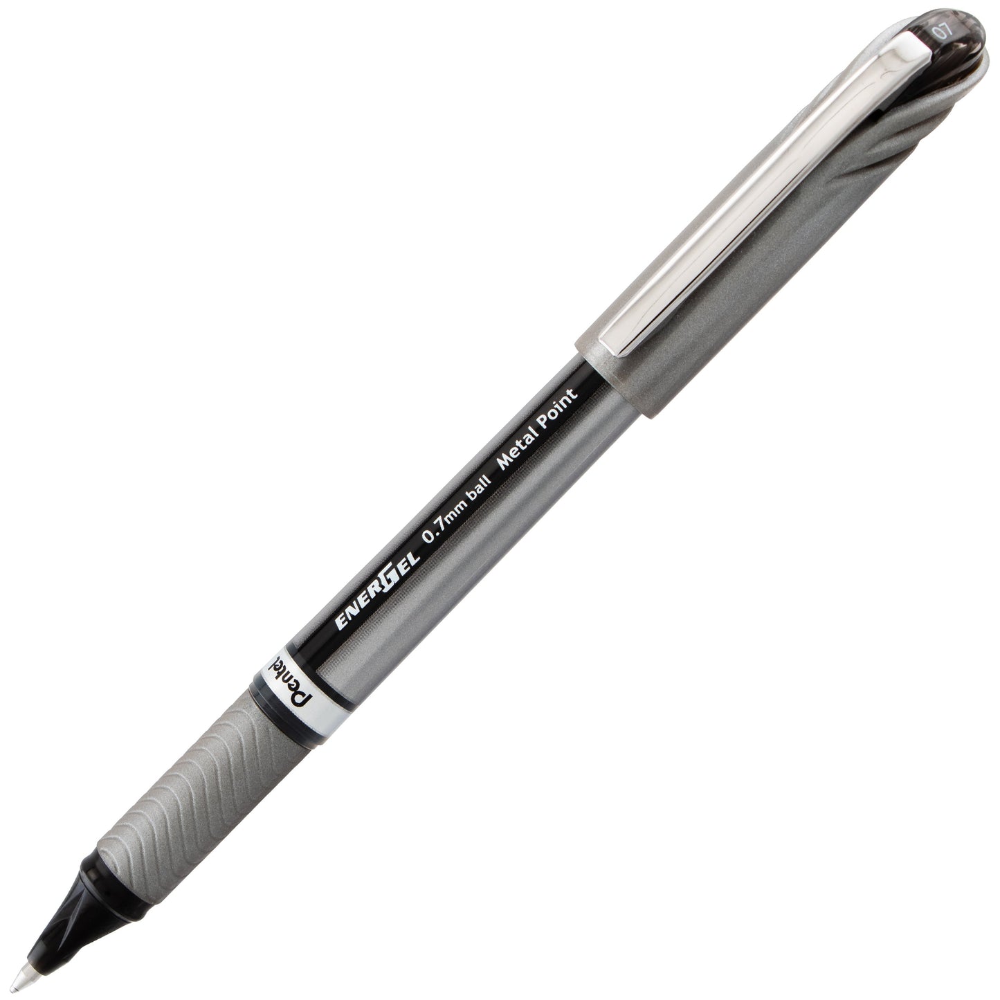 Pentel EnerGel NV Liquid Gel Pen, (0.7mm) Metal Tip, Medium Line Capped, Black Ink (BL27-A)