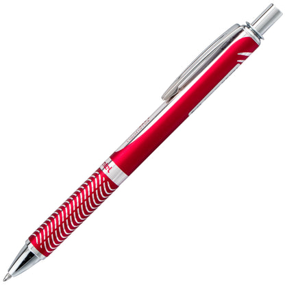 Pentel EnerGel Alloy Retractable Premium Liquid Gel Pen, (0.7mm) Metal Tip, Medium Line, Red Barrel, Black Ink (BL407B-A)