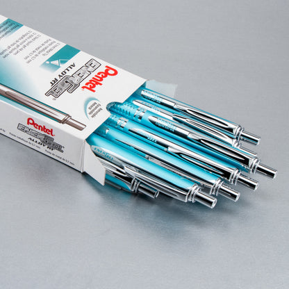 EnerGel Alloy Retractable Premium Liquid Gel Pen, (0.7mm) Aquamarine Barrel, Black Ink (BL407LS-A)
