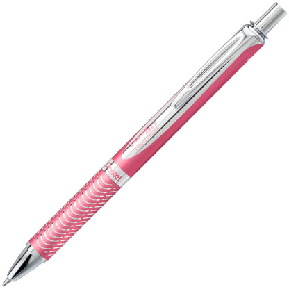Pentel EnerGel Alloy Retractable Premium Liquid Gel Pen, (0.7mm) Metal Tip, Medium Line, Pink Barrel, Black Ink (BL407P-A)
