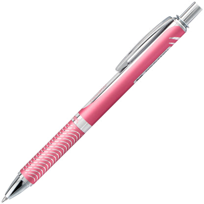 Pentel EnerGel Alloy Retractable Premium Liquid Gel Pen, (0.7mm) Metal Tip, Medium Line, Pink Barrel, Black Ink (BL407P-A)