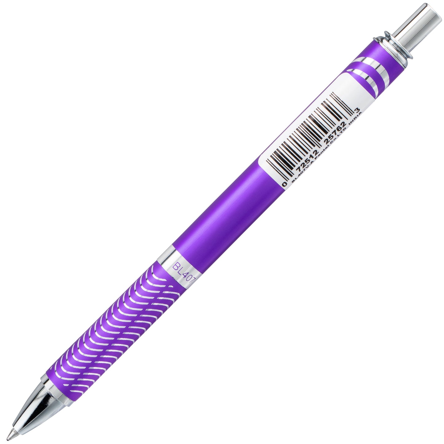 Pentel EnerGel Alloy Retractable Premium Liquid Gel Pen, (0.7mm) Metal Tip, Medium Line, Violet Barrel, Black Ink (BL407V-A), 24 Dozen