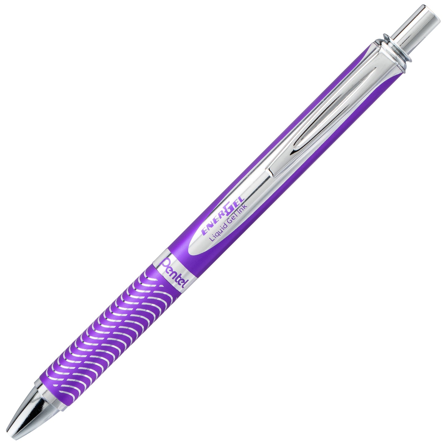 Pentel EnerGel Alloy Retractable Premium Liquid Gel Pen, (0.7mm) Metal Tip, Medium Line, Violet Barrel, Black Ink (BL407V-A), 24 Dozen