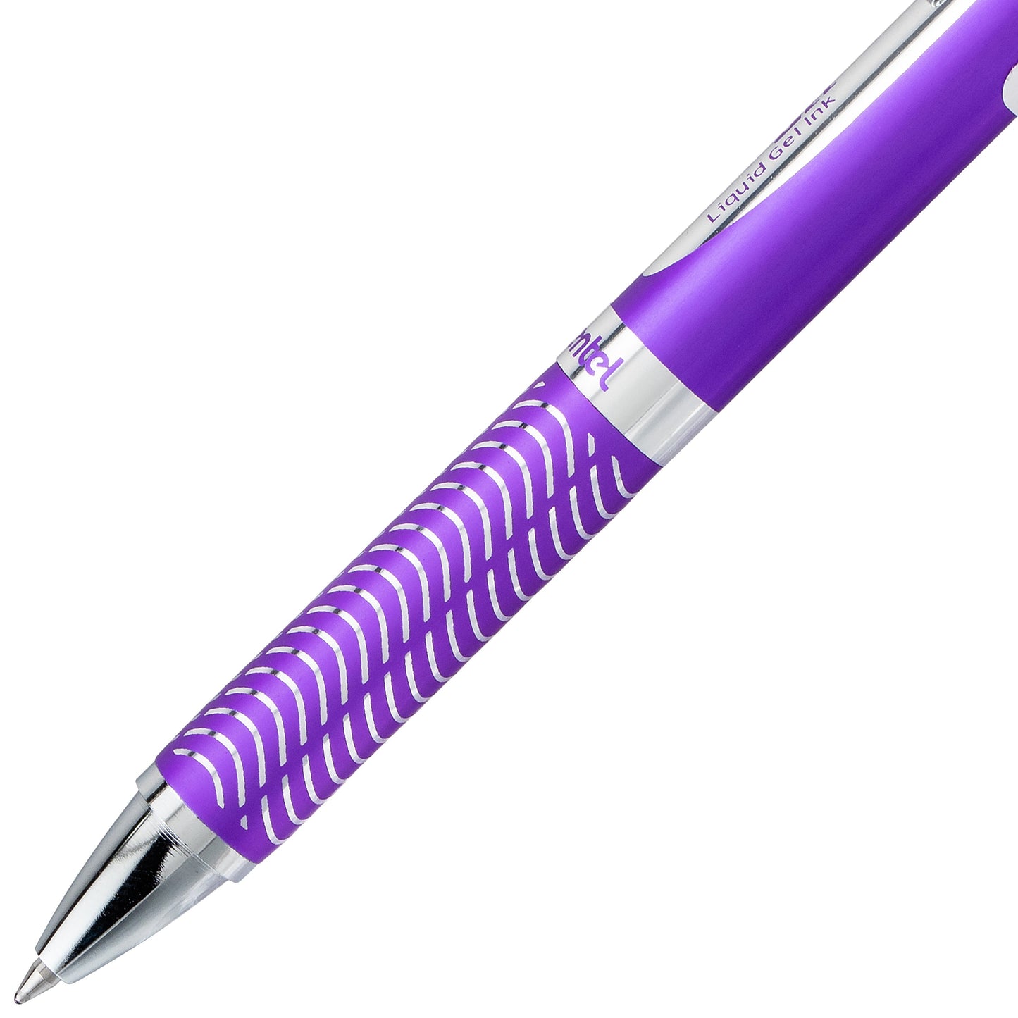 Pentel EnerGel Alloy Retractable Premium Liquid Gel Pen, (0.7mm) Metal Tip, Medium Line, Violet Barrel, Black Ink (BL407V-A), 24 Dozen