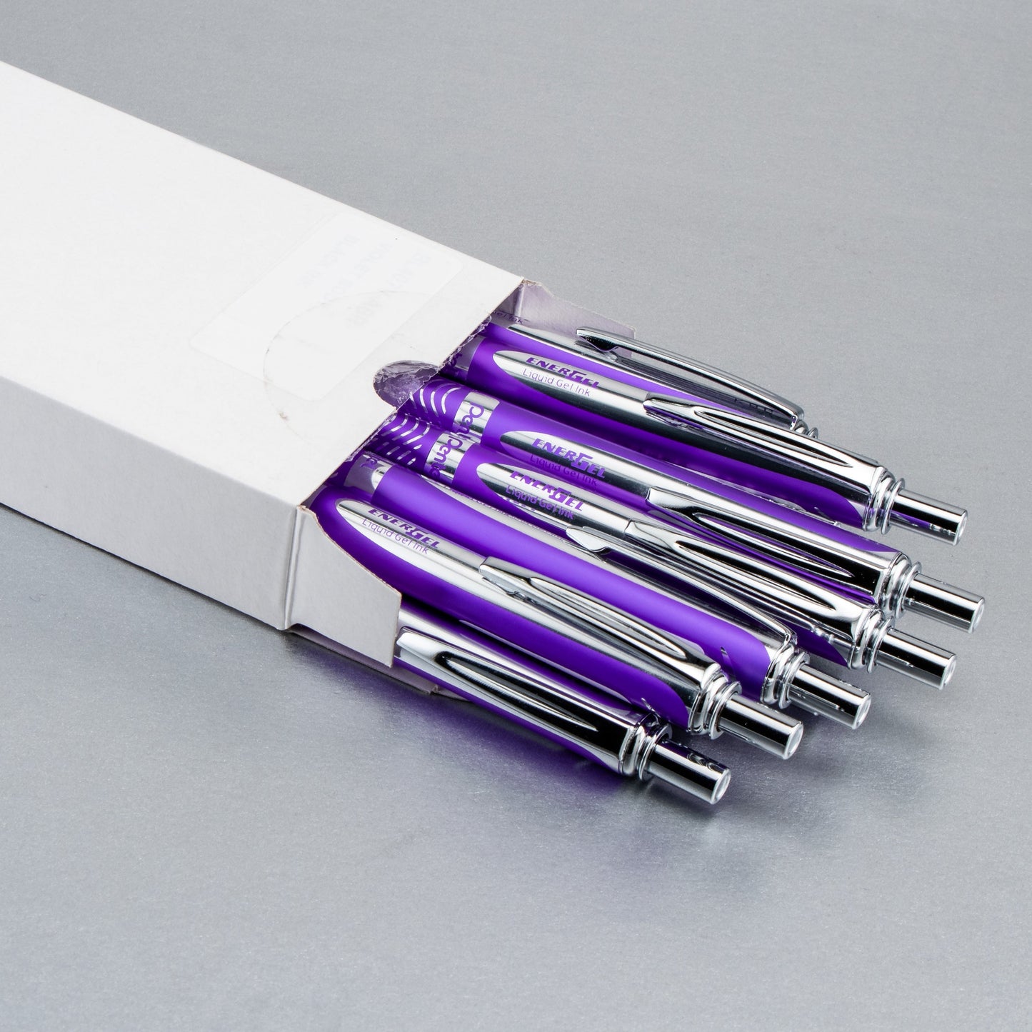 Pentel EnerGel Alloy Retractable Premium Liquid Gel Pen, (0.7mm) Metal Tip, Medium Line, Violet Barrel, Black Ink (BL407V-A), 24 Dozen