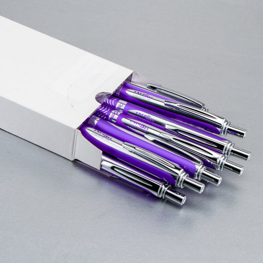 Pentel EnerGel Alloy Retractable Premium Liquid Gel Pen, (0.7mm) Metal Tip, Medium Line, Violet Barrel, Black Ink (BL407V-A)