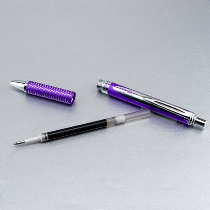 Pentel EnerGel Alloy Retractable Premium Liquid Gel Pen, (0.7mm) Metal Tip, Medium Line, Violet Barrel, Black Ink (BL407V-A), 24 Dozen