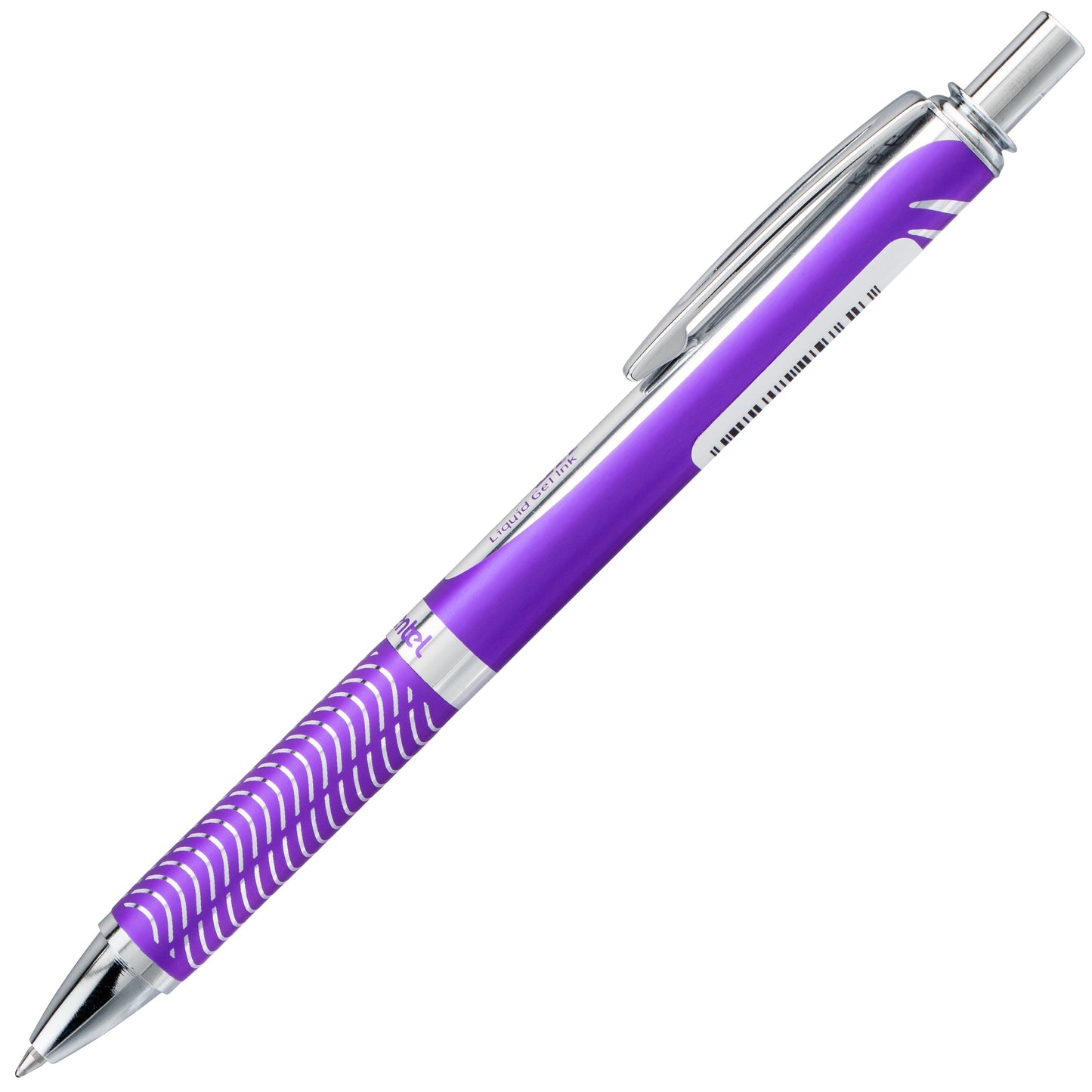 Pentel EnerGel Alloy Retractable Premium Liquid Gel Pen, (0.7mm) Metal Tip, Medium Line, Violet Barrel, Black Ink (BL407V-A), 24 Dozen