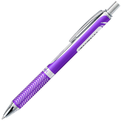 Pentel EnerGel Alloy Retractable Premium Liquid Gel Pen, (0.7mm) Metal Tip, Medium Line, Violet Barrel, Black Ink (BL407V-A), 24 Dozen