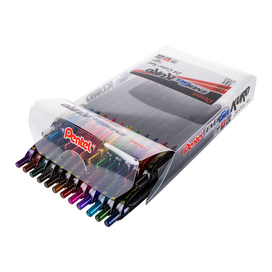 EnerGel Kuro Liquid Gel Pen, (0.7mm) Medium line, Assorted Ink, 24-pk (BL437R1PC24M)