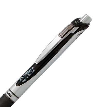 Pentel EnerGel RTX Retractable Liquid Gel Pen, (0.7mm) Metal Tip, Medium Line, Black Ink (BL77-A)