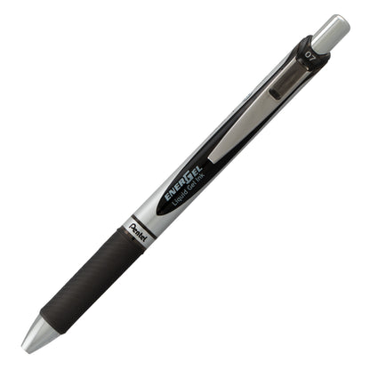 Pentel EnerGel RTX Retractable Liquid Gel Pen, (0.7mm) Metal Tip, Medium Line, Black Ink (BL77-A)