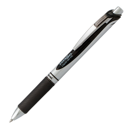 Pentel EnerGel RTX Retractable Liquid Gel Pen, (0.7mm) Metal Tip, Medium Line, Black Ink (BL77-A)