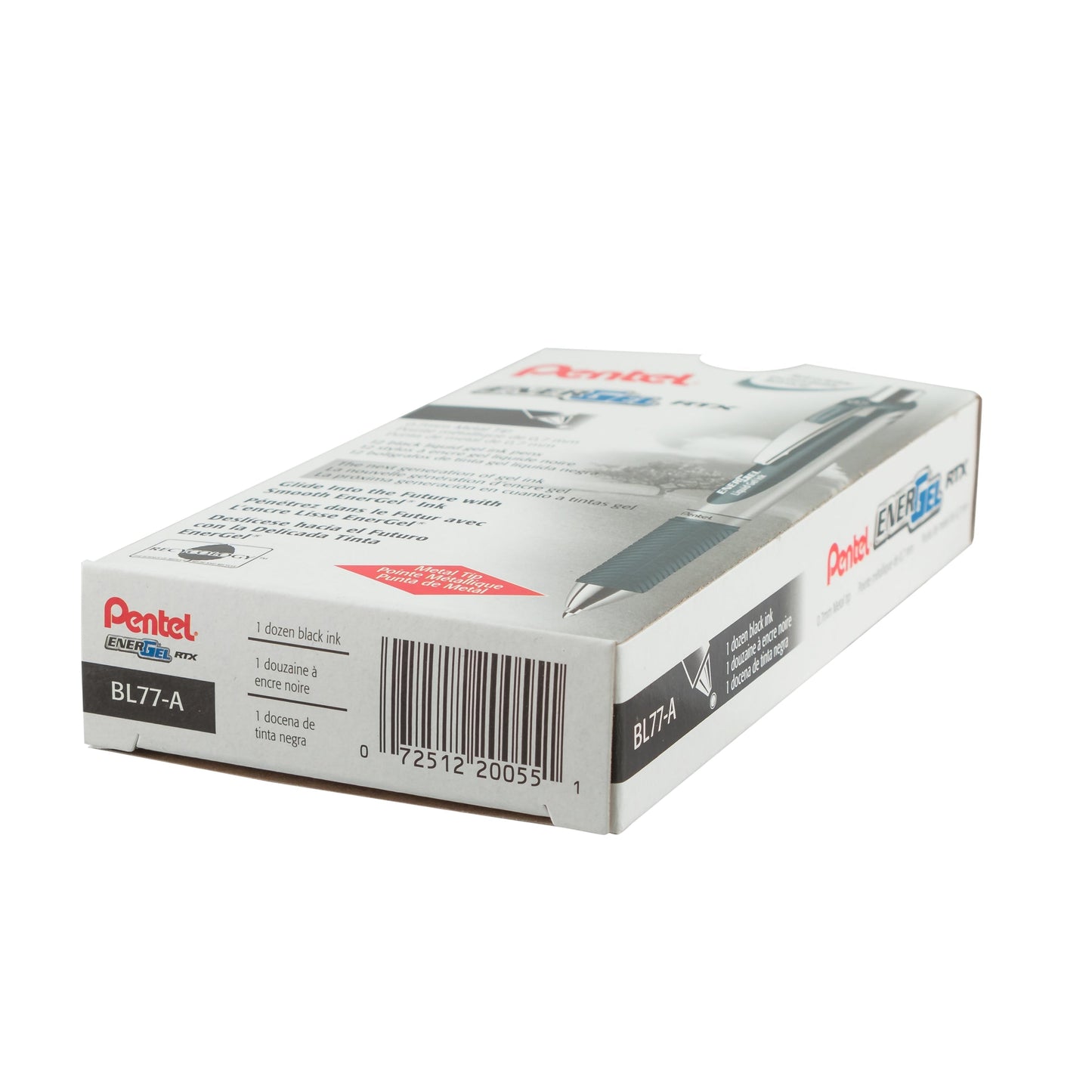Pentel EnerGel RTX Retractable Liquid Gel Pen, (0.7mm) Metal Tip, Medium Line, Black Ink (BL77-A)