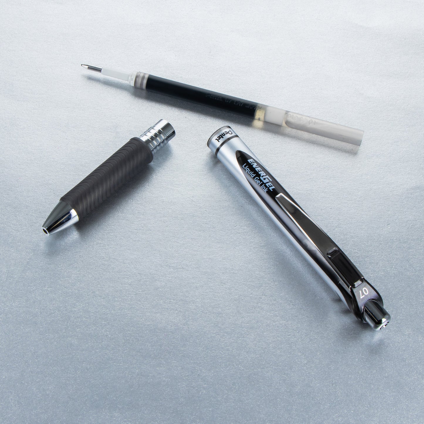 Pentel EnerGel RTX Retractable Liquid Gel Pen, (0.7mm) Metal Tip, Medium Line, Black Ink (BL77-A)