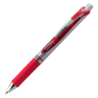 EnerGel RTX Retractable Liquid Gel Pen, (0.7mm) Metal Tip, Medium Line,Red Ink (BL77-B)