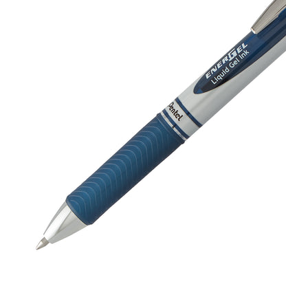EnerGel RTX Retractable Liquid Gel Pen, (0.7mm) Metal Tip, Medium Line, Navy Blue Ink (BL77-CA)