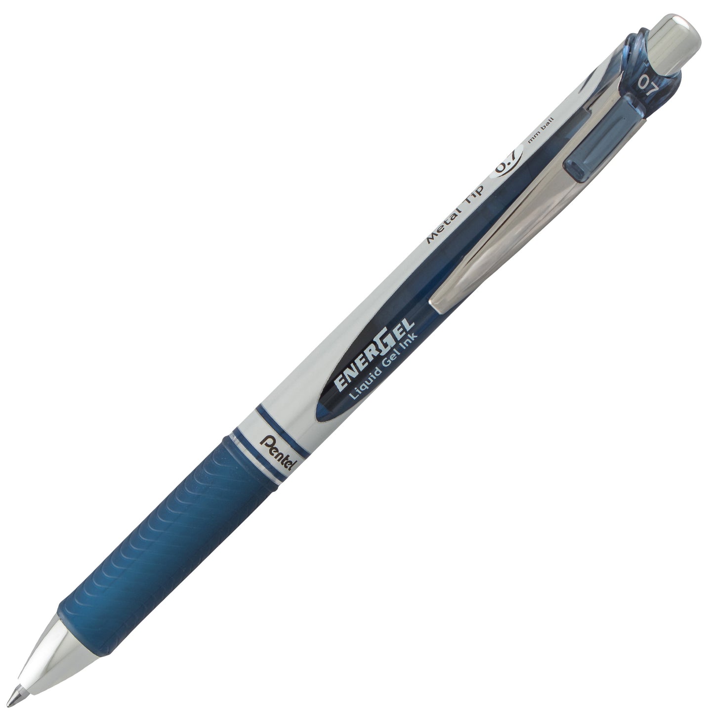 EnerGel RTX Retractable Liquid Gel Pen, (0.7mm) Metal Tip, Medium Line, Navy Blue Ink (BL77-CA)