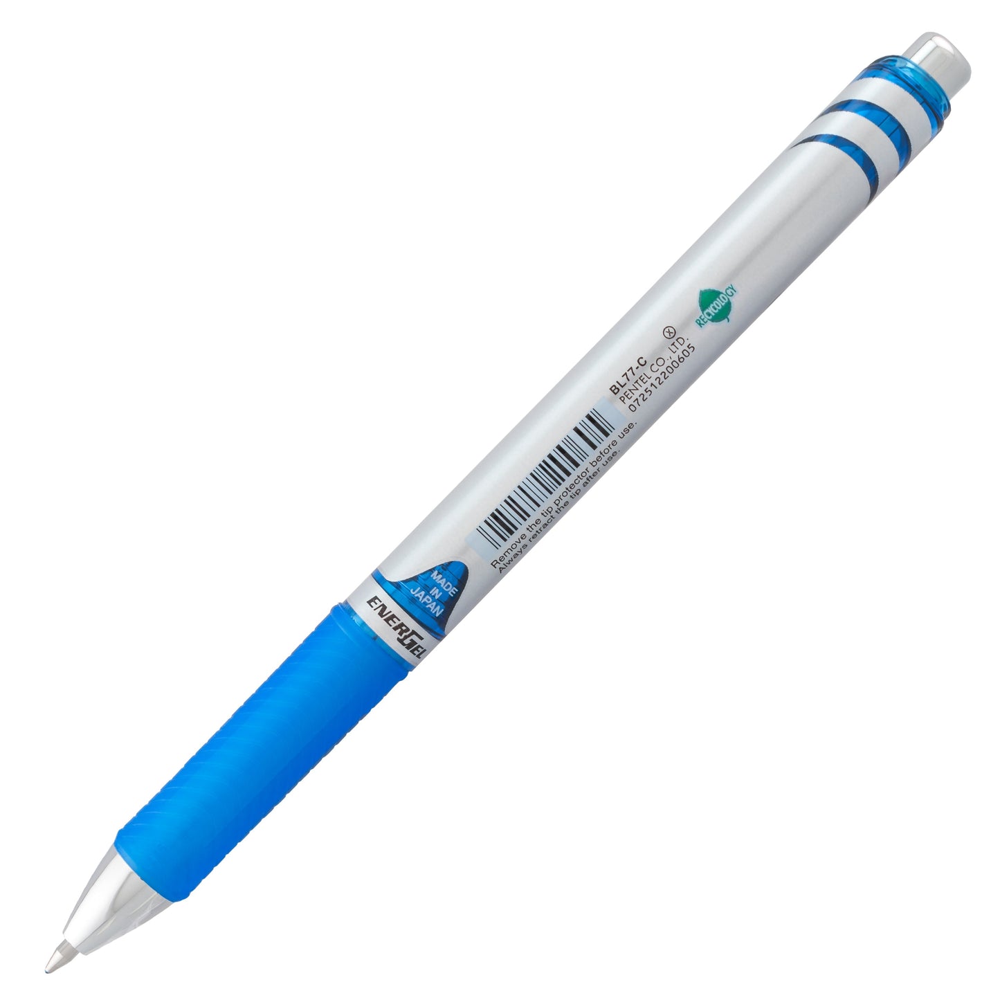 Pentel EnerGel RTX Retractable Liquid Gel Pen, (0.7mm) Metal Tip, Medium Line, Blue Ink (BL77-C)