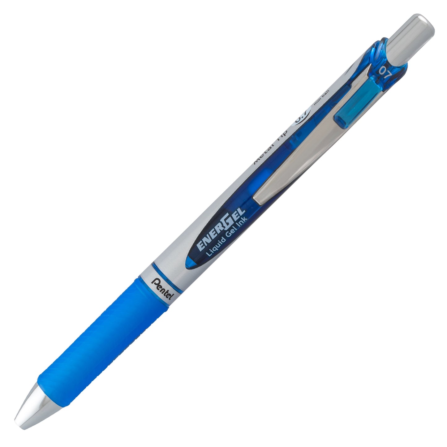 Pentel EnerGel RTX Retractable Liquid Gel Pen, (0.7mm) Metal Tip, Medium Line, Blue Ink (BL77-C)