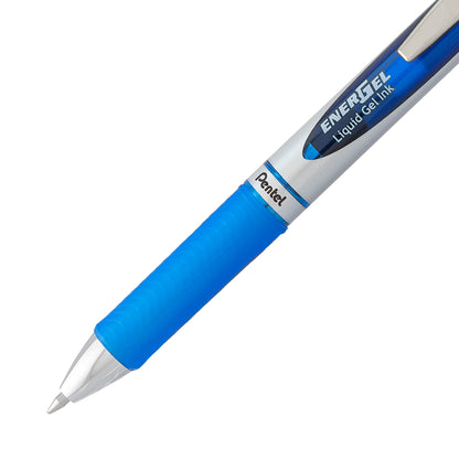 Pentel EnerGel RTX Retractable Liquid Gel Pen, (0.7mm) Metal Tip, Medium Line, Blue Ink (BL77-C)