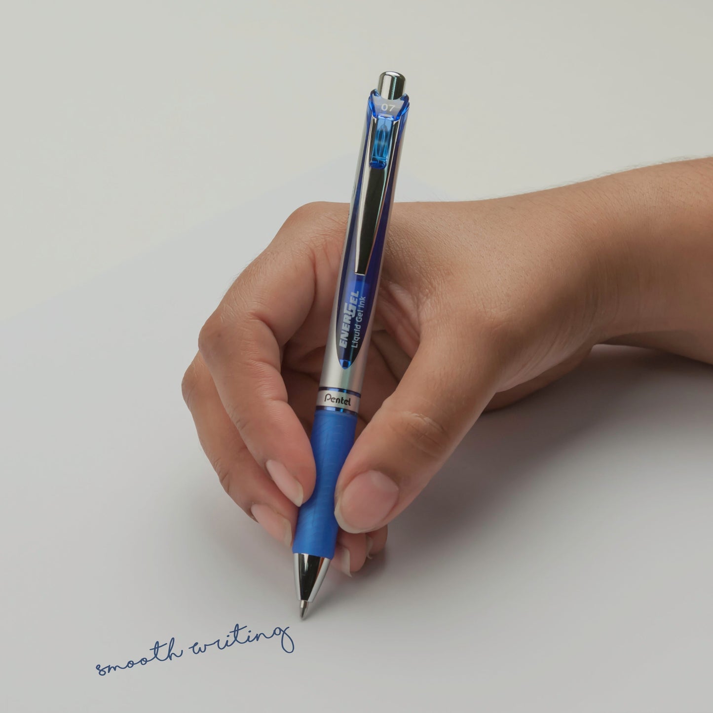 Pentel EnerGel RTX Retractable Liquid Gel Pen, (0.7mm) Metal Tip, Medium Line, Blue Ink (BL77-C)