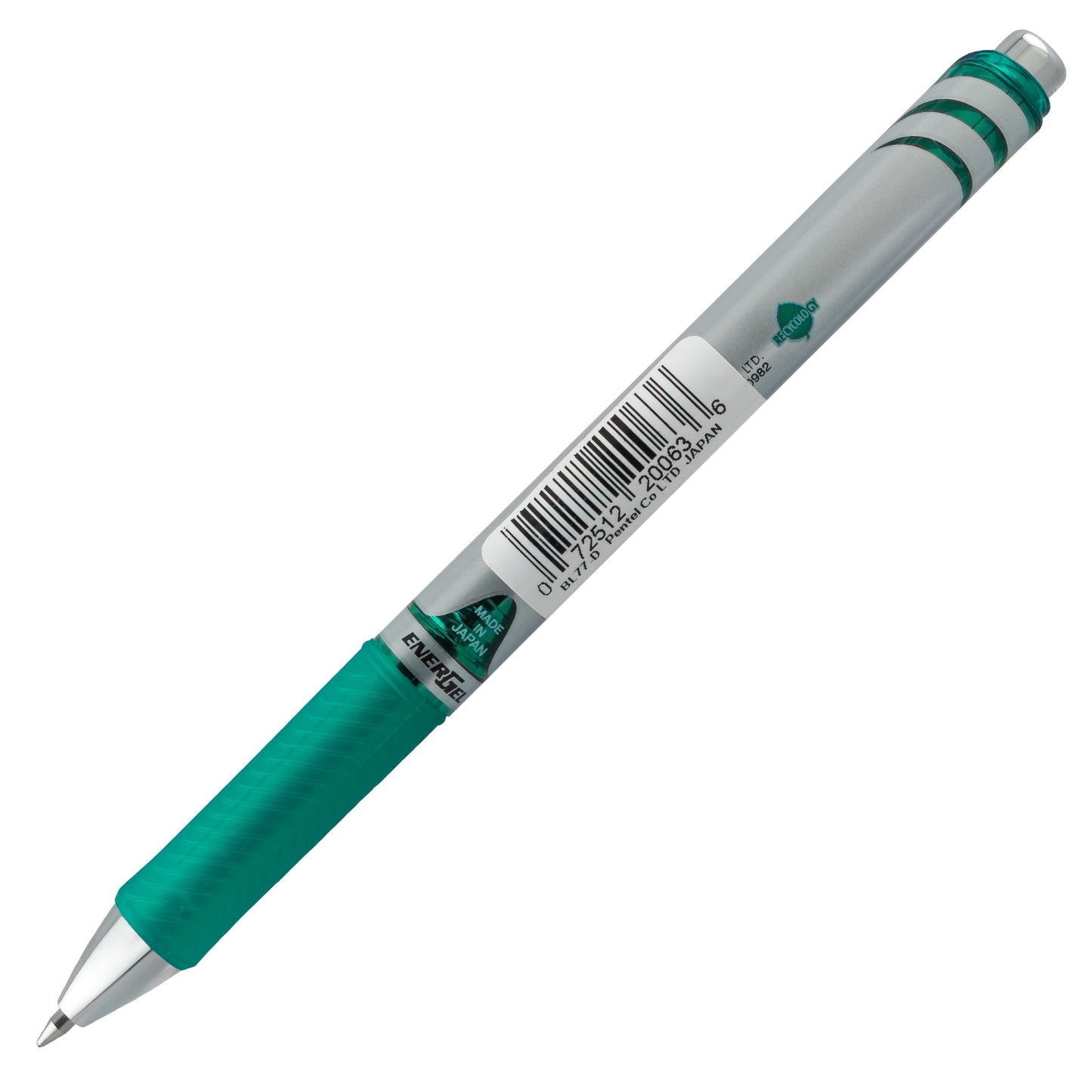 Pentel EnerGel RTX Retractable Liquid Gel Pen, (0.7mm) Metal Tip, Medium Line,Green Ink (BL77-D)