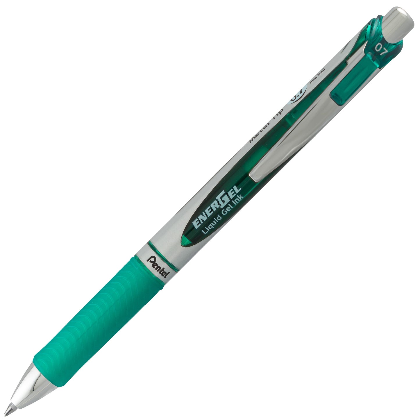 Pentel EnerGel RTX Retractable Liquid Gel Pen, (0.7mm) Metal Tip, Medium Line,Green Ink (BL77-D)