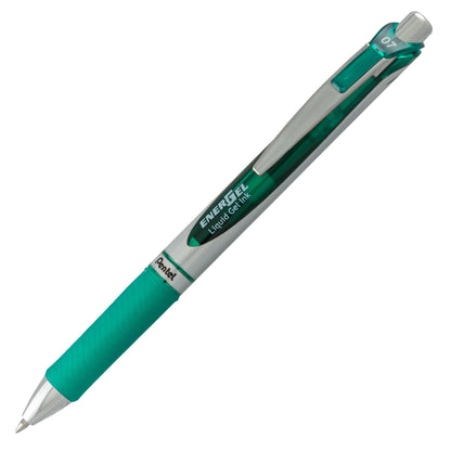 Pentel EnerGel RTX Retractable Liquid Gel Pen, (0.7mm) Metal Tip, Medium Line,Green Ink (BL77-D)