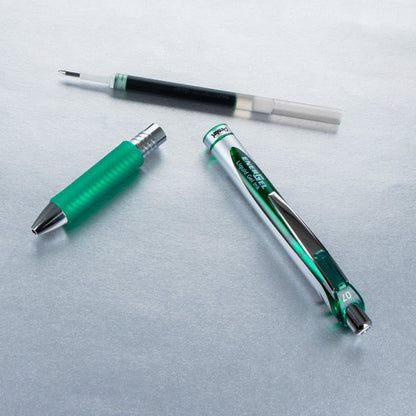 Pentel EnerGel RTX Retractable Liquid Gel Pen, (0.7mm) Metal Tip, Medium Line,Green Ink (BL77-D)