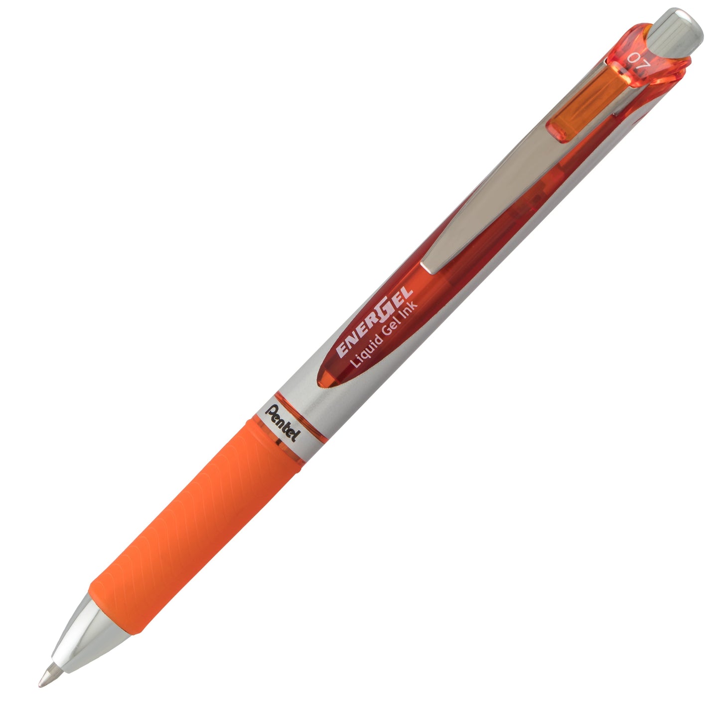Pentel EnerGel RTX Retractable Liquid Gel Pen, (0.7mm) Metal Tip, Medium Line,Orange Ink (BL77-F)