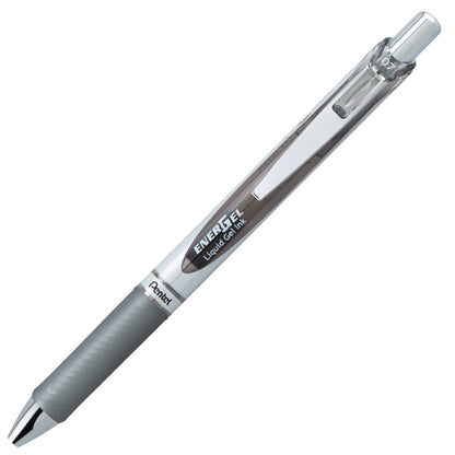 Pentel EnerGel RTX Retractable Liquid Gel Pen, (0.7mm) Medium line, Gray Ink (BL77-N)