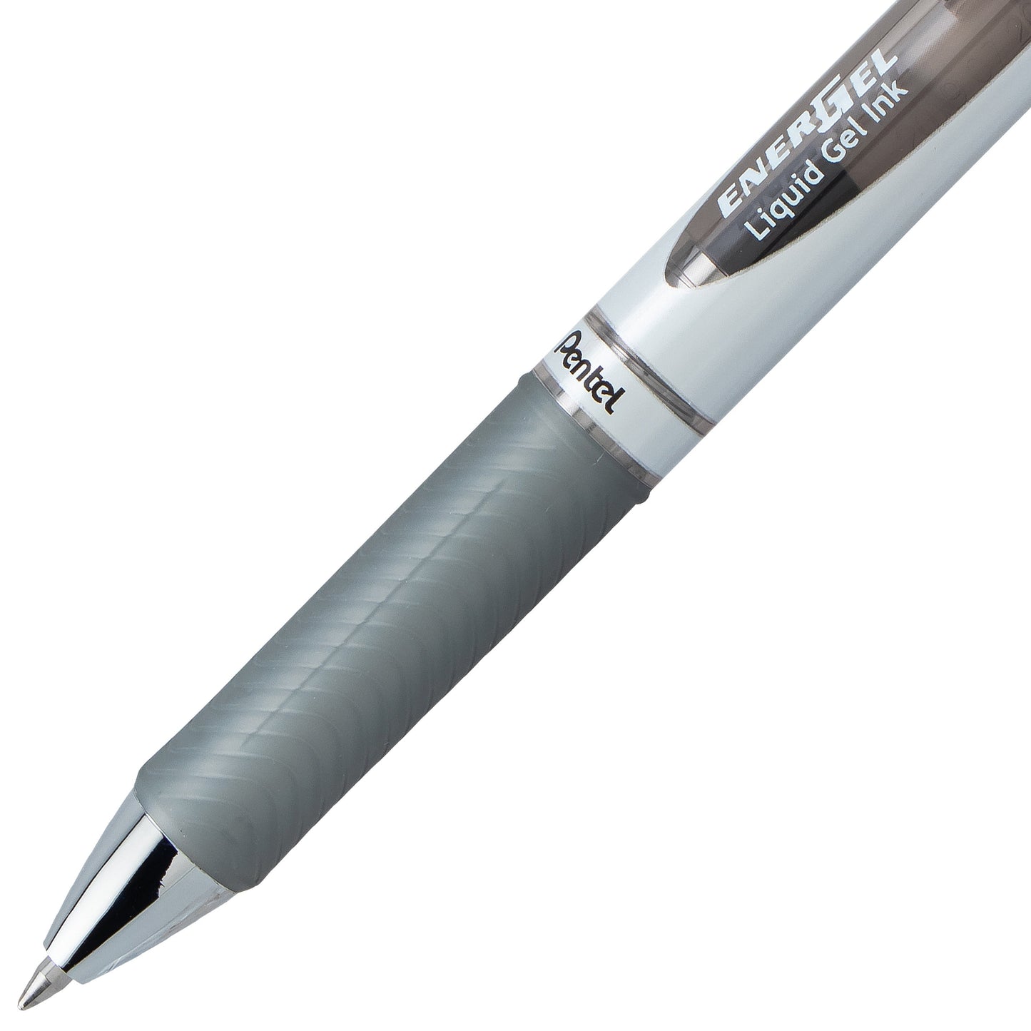 Pentel EnerGel RTX Retractable Liquid Gel Pen, (0.7mm) Medium line, Gray Ink (BL77-N)