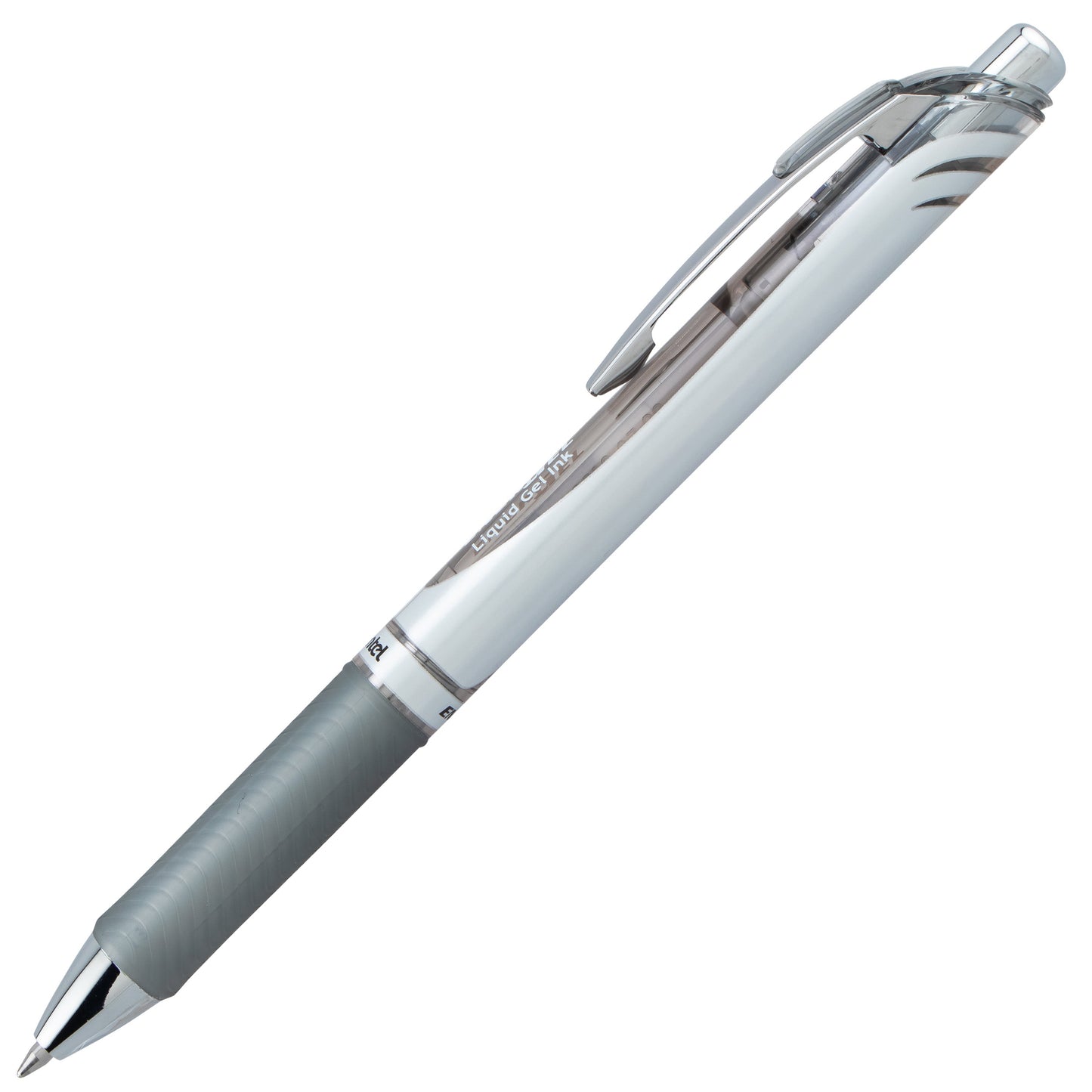 Pentel EnerGel RTX Retractable Liquid Gel Pen, (0.7mm) Medium line, Gray Ink (BL77-N)