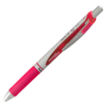 Pentel EnerGel RTX Retractable Liquid Gel Pen, (0.7mm) Metal Tip, Medium Line, Pink Ink (BL77-P), 48 Dozen