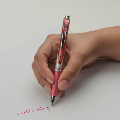 Pentel EnerGel RTX Retractable Liquid Gel Pen, (0.7mm) Metal Tip, Medium Line, Pink Ink (BL77-P), 48 Dozen