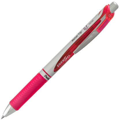 Pentel EnerGel RTX Retractable Liquid Gel Pen, (0.7mm) Metal Tip, Medium Line, Pink Ink (BL77-P), 48 Dozen